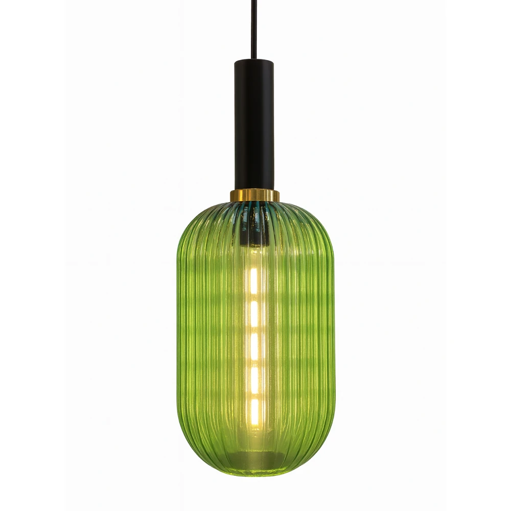 COLGANTE LL-84477/1L BK+GREEN 1*E27